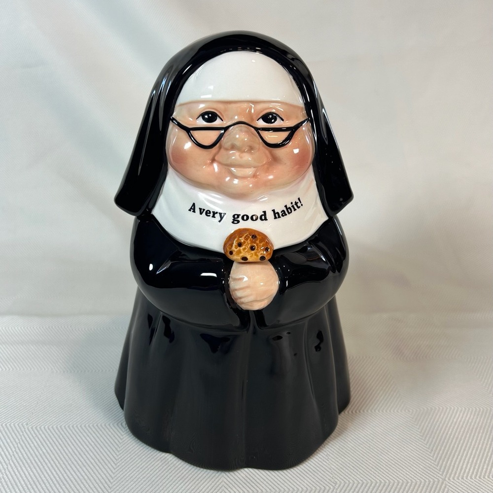A Very Good Habit Cookie Jar Nun Sister Catholic Church Religious‎ -RARE VHTF